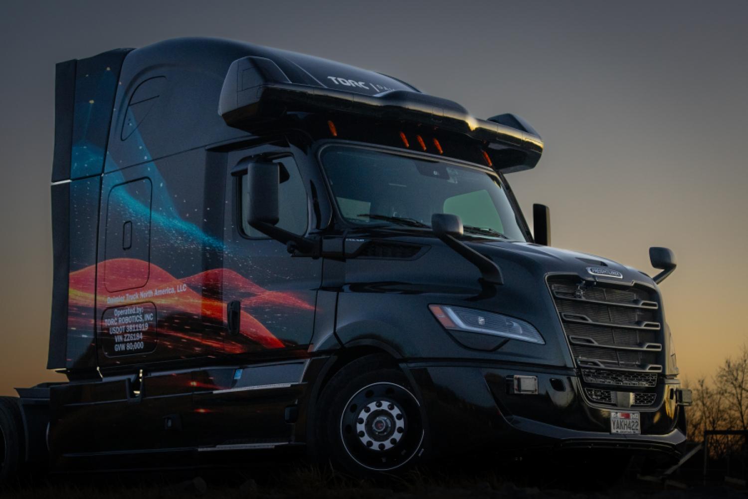 The new vehicle architecture of the Freightliner Cascadia integrates autonomous technologies. In the long term, it is intended to enable Level 4 journeys. (Photo: Daimler Truck)