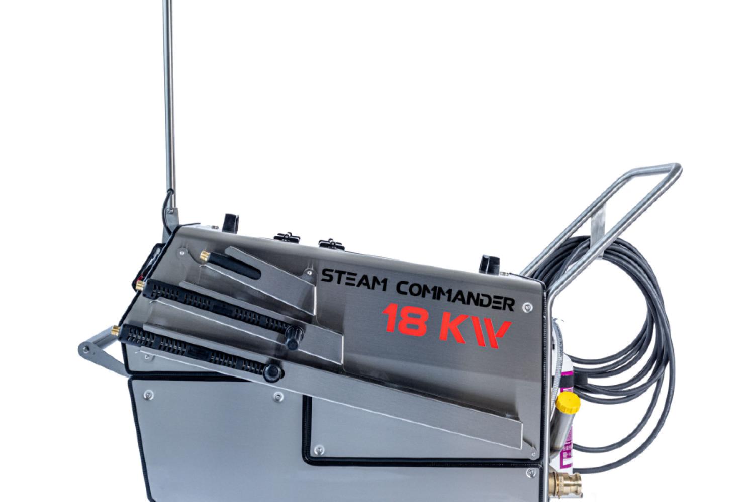 beam presents the new SteamCommander, a hybrid steam cleaner with a total output of 18 kW, at bauma. (Photo: beam)