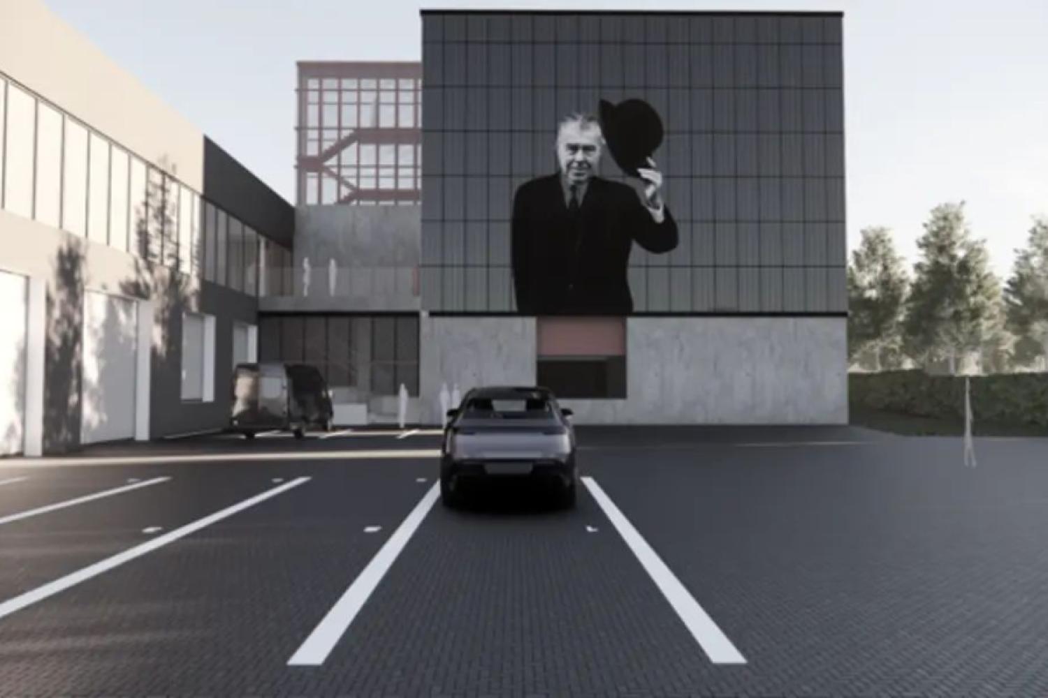 Facade with Statement: The portrait of René Magritte will shape the new Mobull building in Brussels in the future – a homage to Belgian art. (Photo: Hasenkamp)
