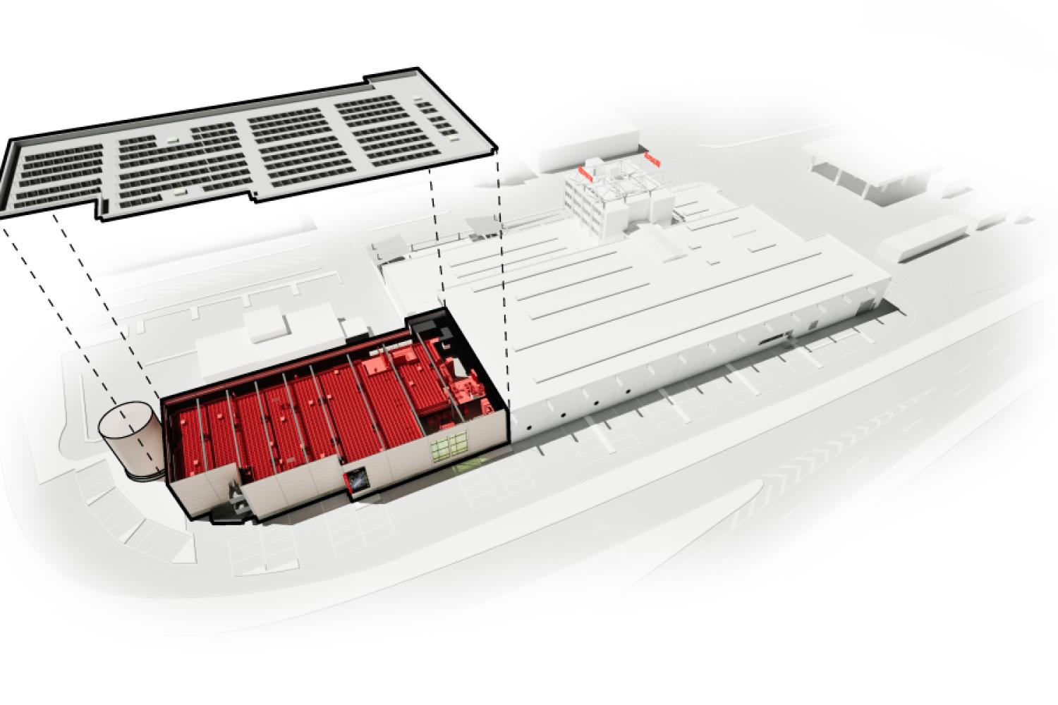 Friedr. Dick en Deizisau: Para el centro logístico ampliado, Element Logic construye una instalación AutoStore con 33,000 lugares para contenedores del sistema. (Imagen: Friedr. Dick)