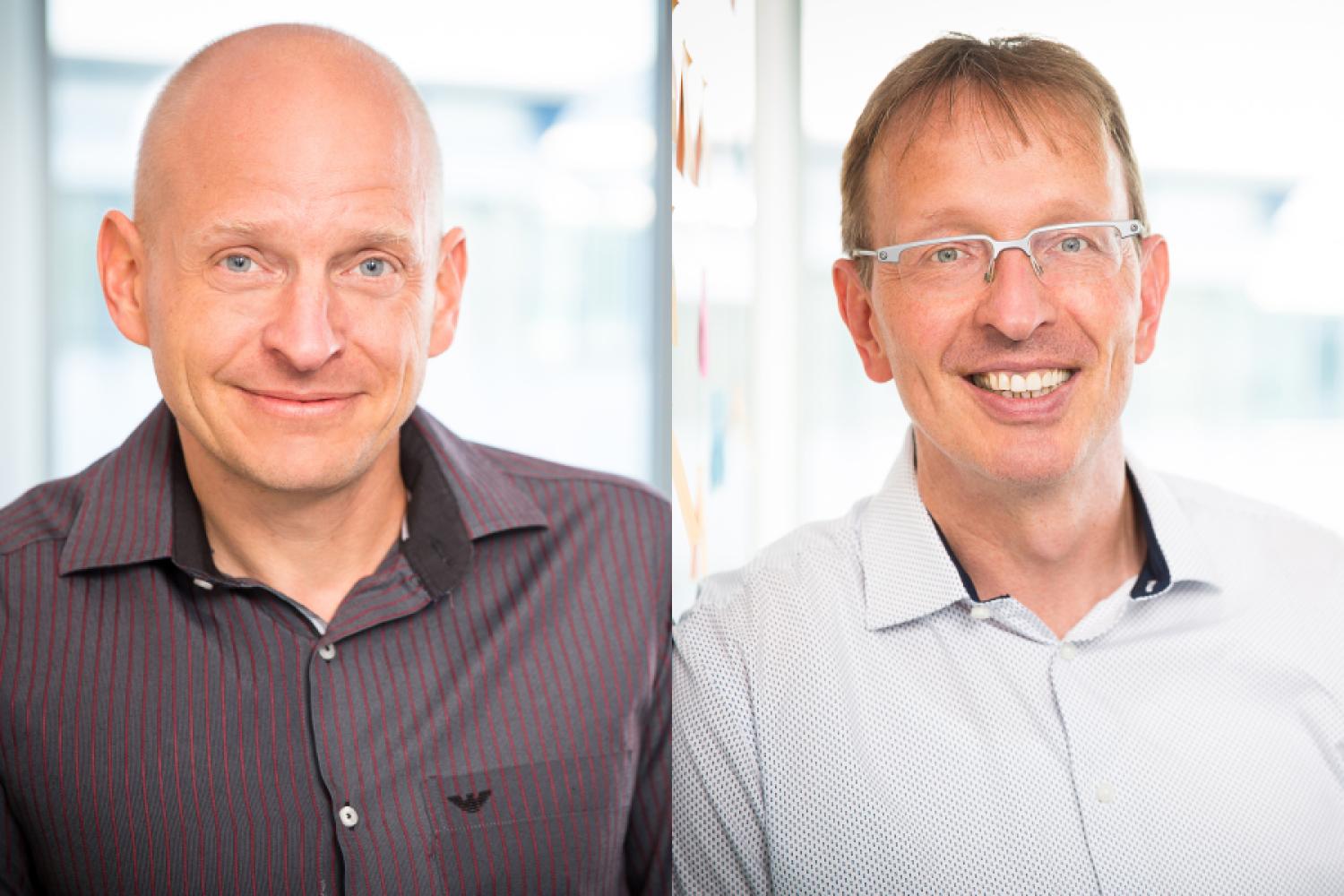 Thomas Lagally (left), who joined Euro-Log's executive board in October, will be replaced as a board member by Jörg Fürbacher (right) as of January 1, 2026. (Photos: Euro-Log)