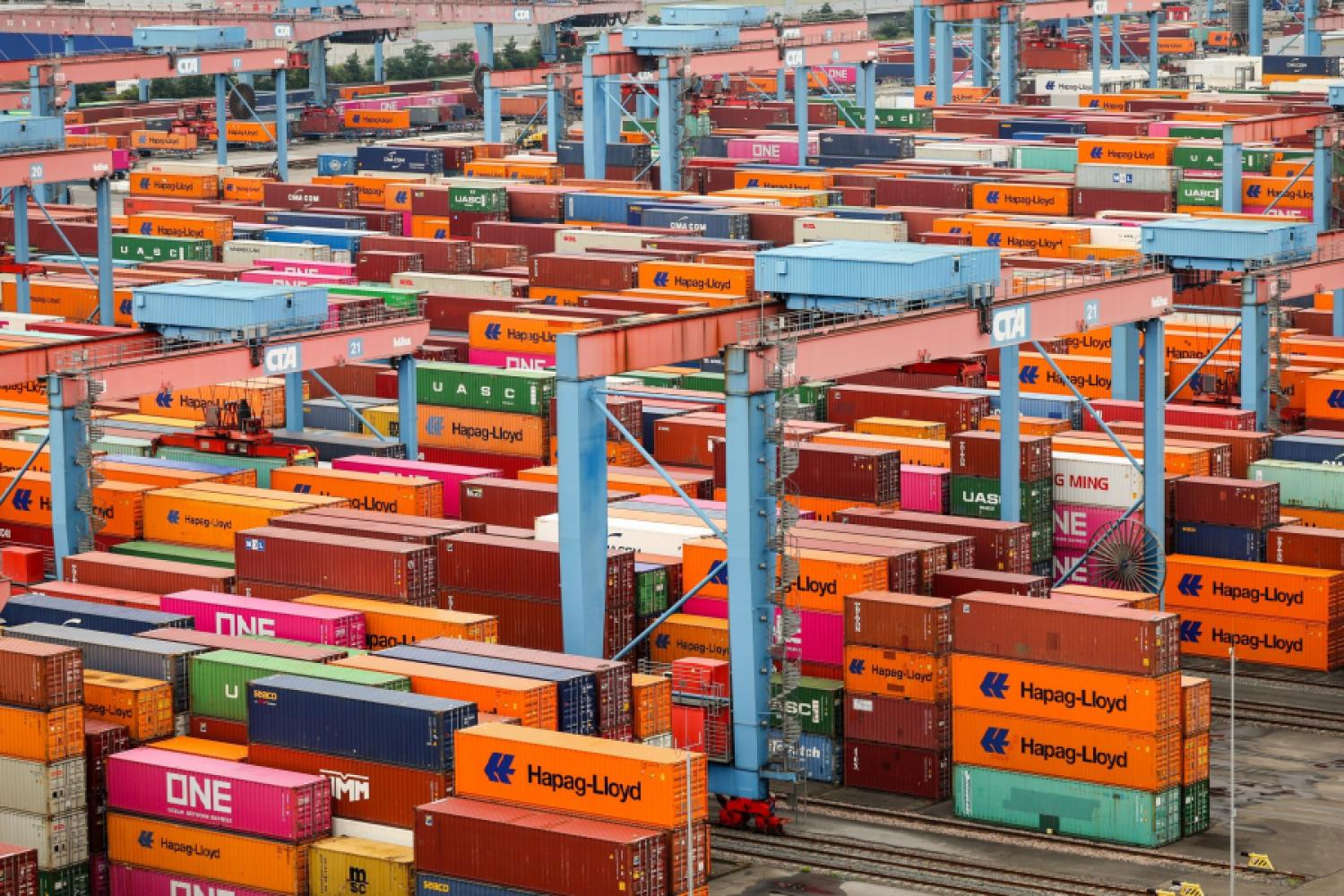 Hamburg: Containers are stored and loaded at the Container Terminal Altenwerder (CTA) of Hamburger Hafen und Logistik AG (HHLA). (Image: Christian Charisius, dpa)