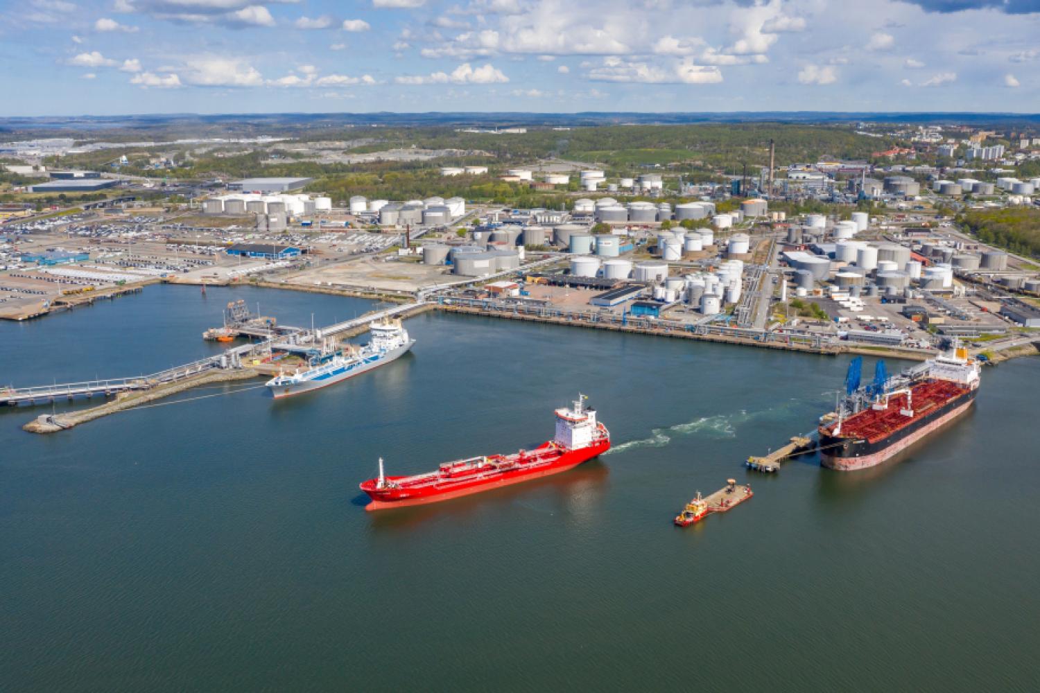 In the image, the Port of Gothenburg. Image: Port of Gothenburg