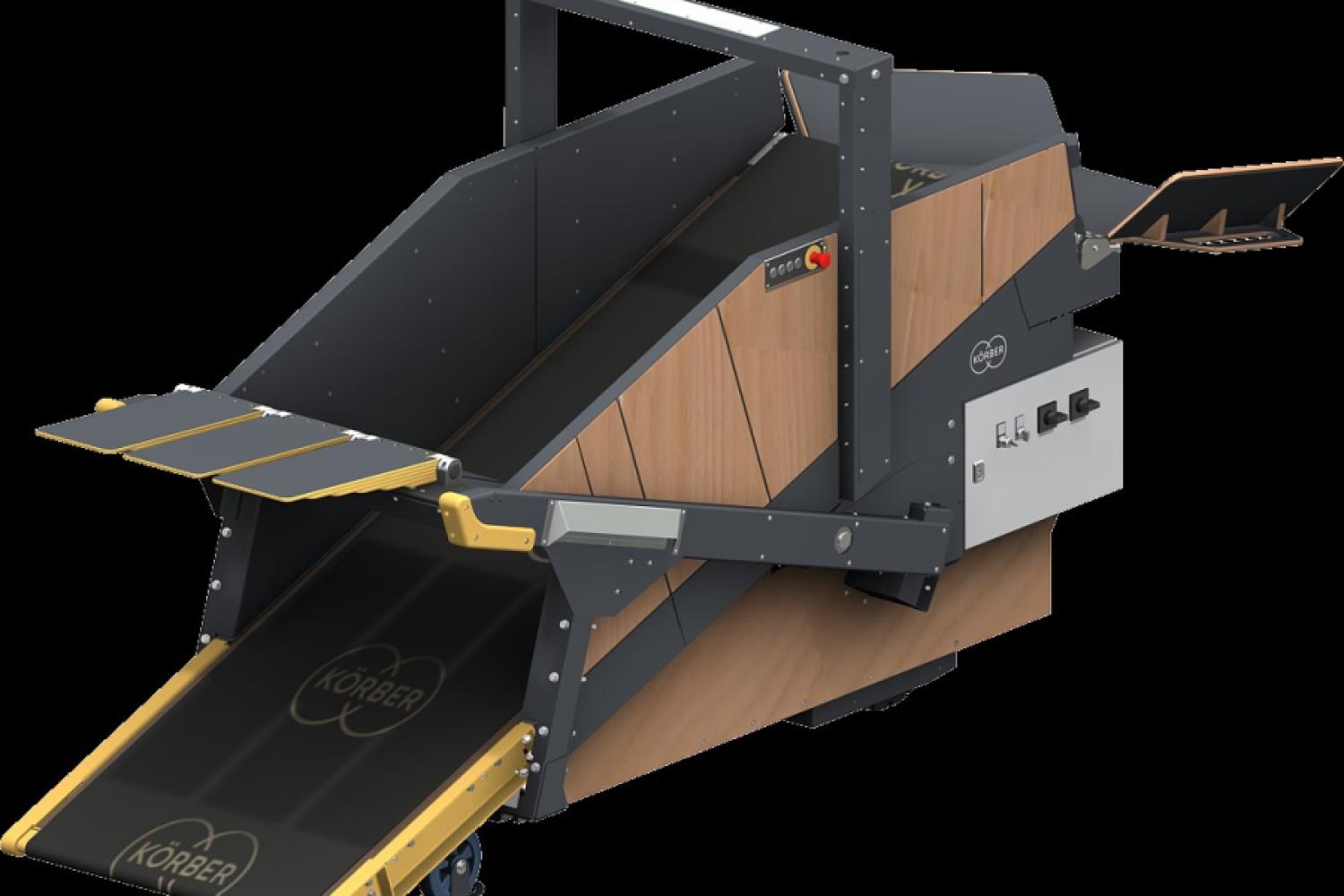 The ErgoUnload from Körber is a solution for semi-automated parcel handling. (Image: Körber)