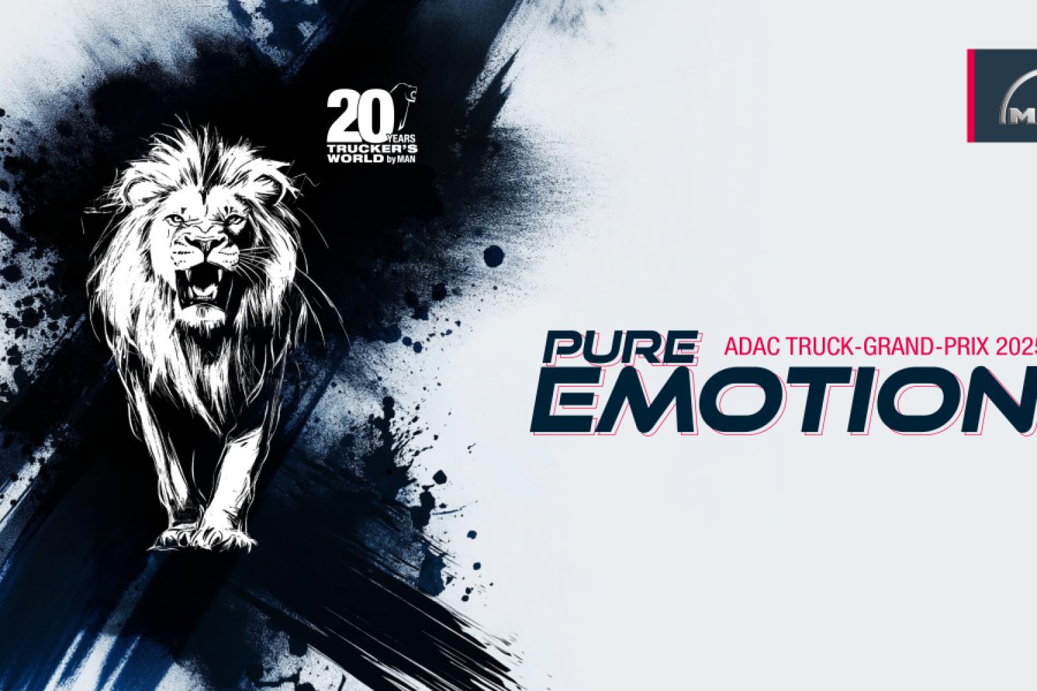 MAN Truck &amp;amp; Bus se présente au 38e ADAC Truck-Grand-Prix international au Nürburgring sous le slogan « Pure Emotion ». L'accent est mis sur le 20e anniversaire du club de conducteurs Trucker’s World by MAN, dont les membres se retrouvent chaque année lors de l'événement - | Image : MAN Truck &amp;amp; Bus