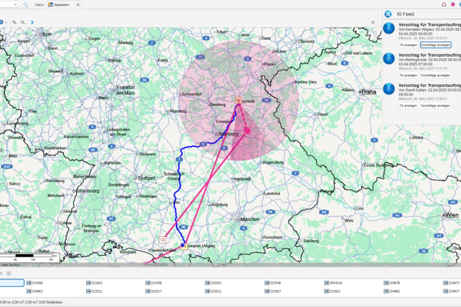Soloplan présente à l'occasion du salon transport logistic 2025 à Munich le radar de planification de la solution logicielle CarLo. (Photo : Soloplan)