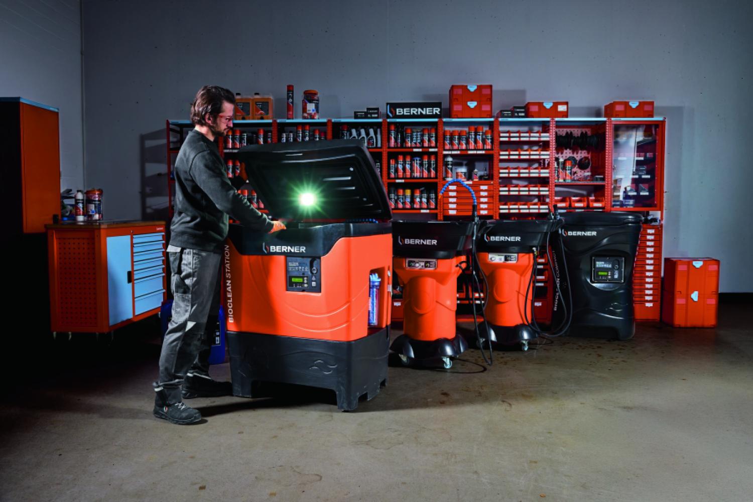 Some of the new biological parts cleaners are mobile, while the larger ones are stationary. | Image: Berner Group.