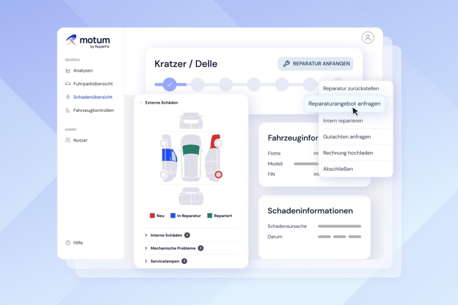 El informe de daños también debe mostrar posibilidades de optimización en la gestión de daños. (Imagen: Motum)