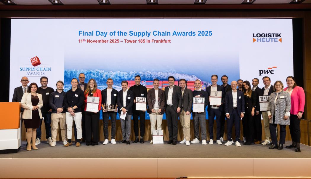On the final day of the Supply Chain Awards 2025 on 11 November in Frankfurt, the winners of the Supply Chain Management Award and the Smart Solution Award were honored. In addition, the finalists received their certificates. (Photo: Mario Andreya)