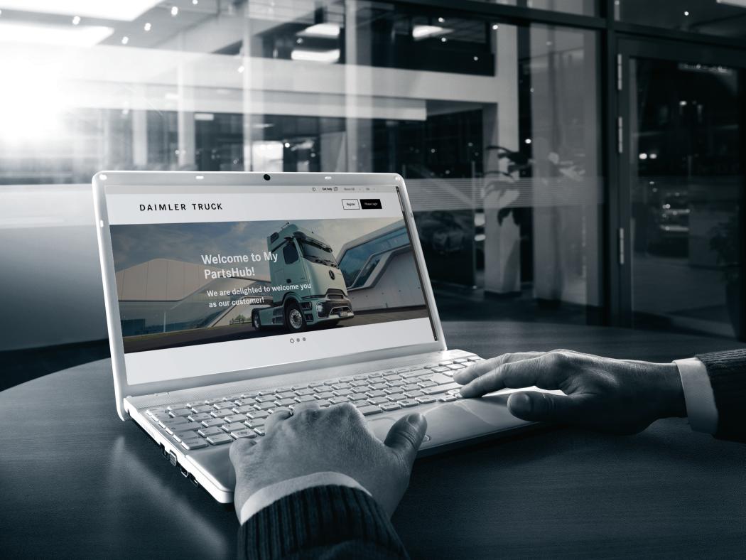 Daimler Truck has introduced a new digital platform for the procurement of spare parts with "My PartsHub". The online shop is now available in Germany as well as in several European countries. | Image: Daimler Truck AG