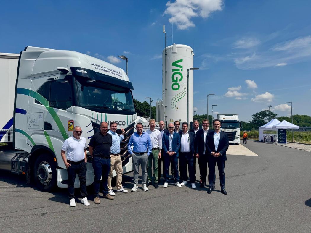 Presentation of the project by ViGo Bioenergy, Bosch, and Iveco in Leverkusen. (Image: ViGo Bioenergy)
