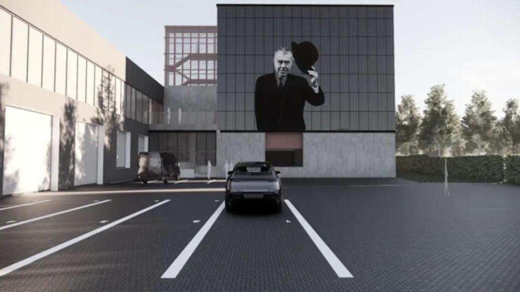 Facade with Statement: The portrait of René Magritte will shape the new Mobull building in Brussels in the future – a homage to Belgian art. (Photo: Hasenkamp)