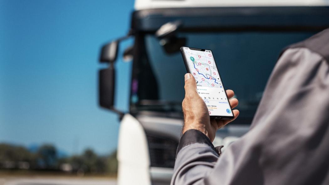 HERE WeGo Pro is intended to provide operators of commercial vehicle fleets with optimized route guidance for routes with multiple stops, taking into account road restrictions and real-time traffic conditions. (Image: Here)