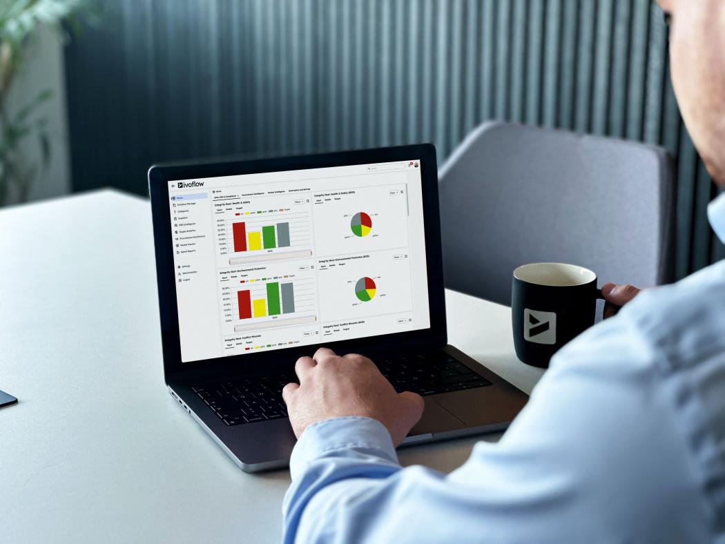 Thanks to the interface with IntegrityNext, Ivoflow customers can view all sustainability metrics of their suppliers in real time via a central dashboard. (Photo: Ivoflow)