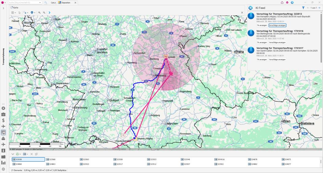 Soloplan présente à l'occasion du salon transport logistic 2025 à Munich le radar de planification de la solution logicielle CarLo. (Photo : Soloplan)