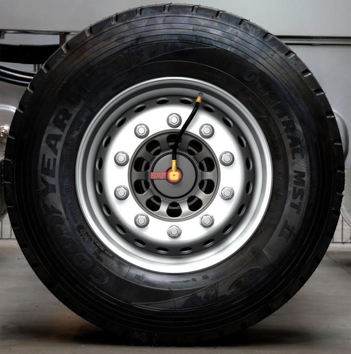 With the Tire Pilot I.Q., the tire almost inflates itself. (Photo: SAF Holland)