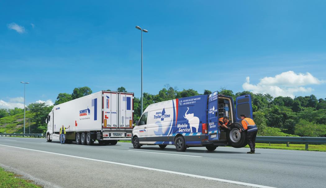 W ramach koncepcji franczyzowej Schmitz Cargobull wykorzystywane są specjalnie wyposażone pojazdy, które działają jako mobilne warsztaty. | Obraz: Schmitz Cargobull