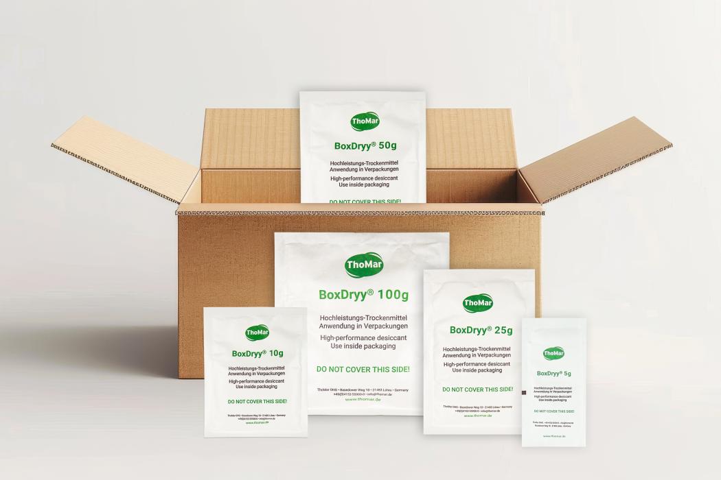 With "BoxDryy," ThoMar OHG introduces a new generation of in-box desiccants designed to contribute to more sustainable logistics processes. (Image: ThoMar)